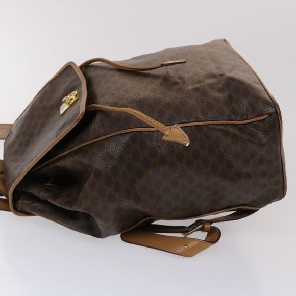 CELINE Macadam Canvas Backpack PVC Leather Brown Auth bs6391 - Picture 4 of 16